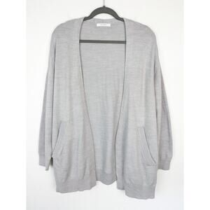 Moussy Cardigan Sweater Knit Minimalist Neutral Oversized Boho Gray Size OS